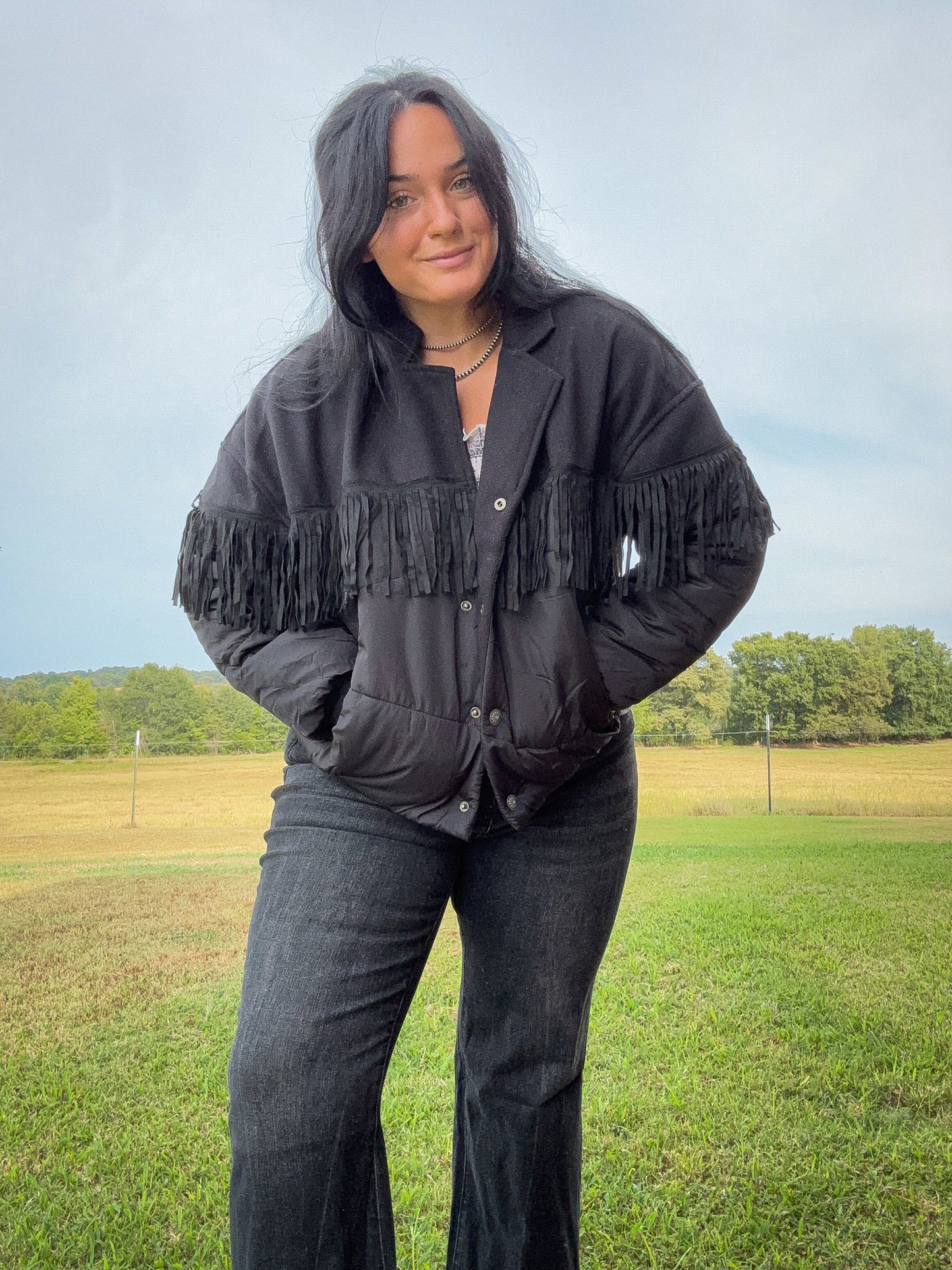 Fringe Puffer Jacket