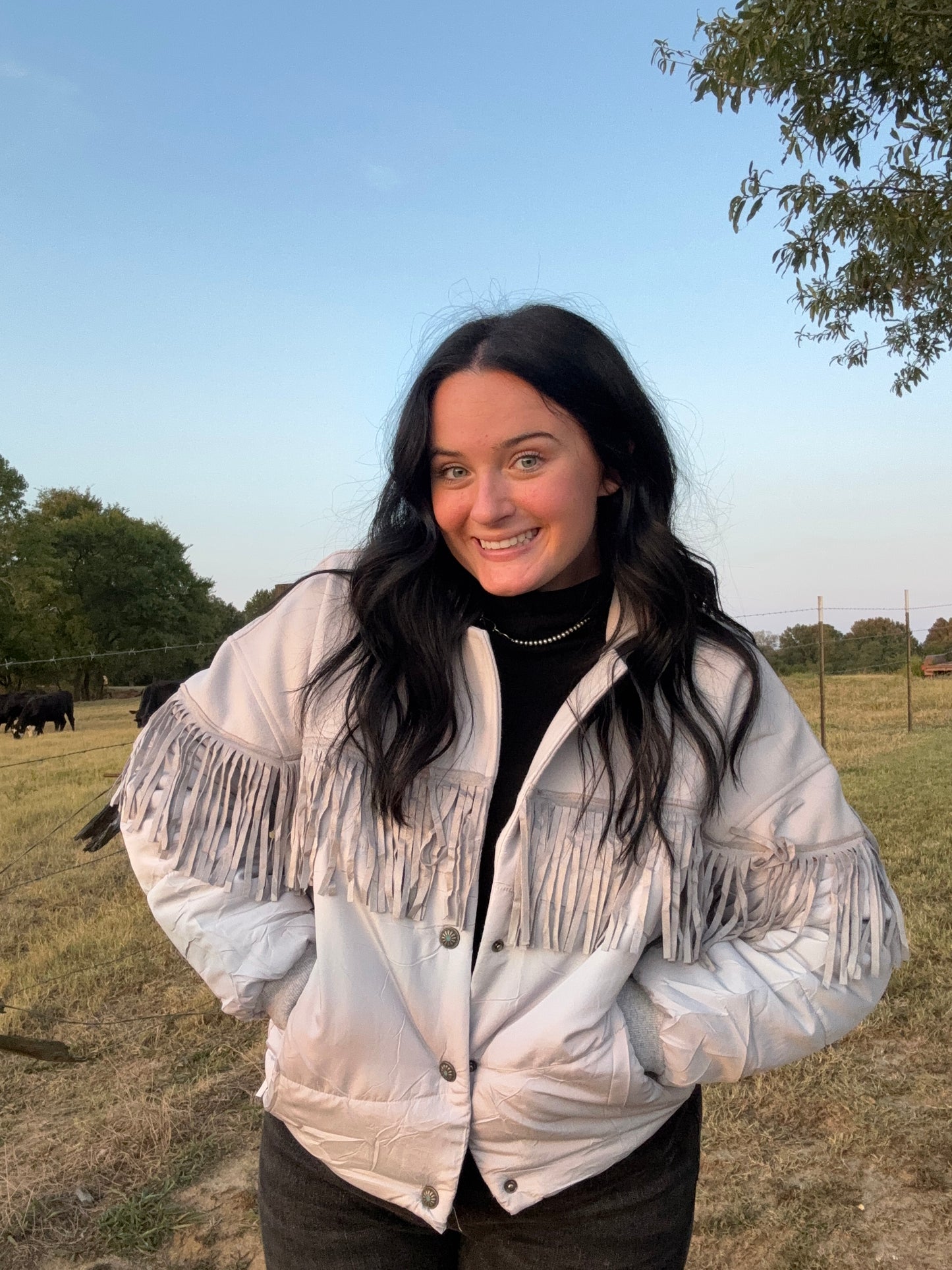 Fringe Puffer Jacket